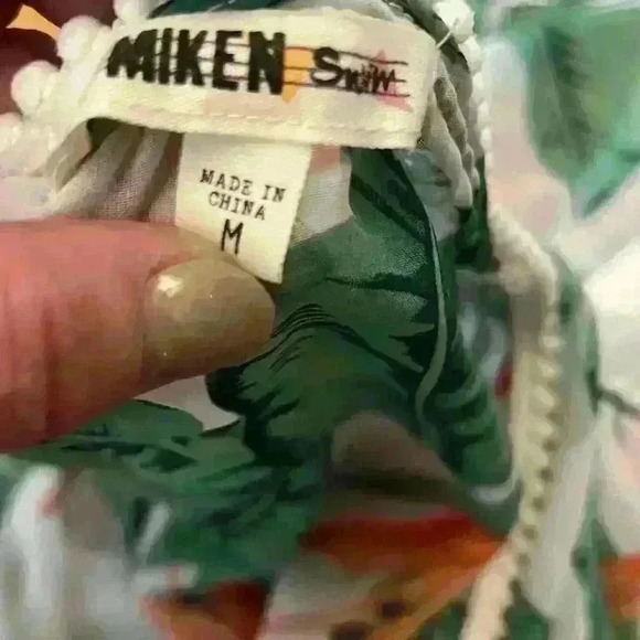 Milen SwimSuit Cover Up Size Med Sheer Lightweight Resort Tie Front Travel Beach - Picture 5 of 5